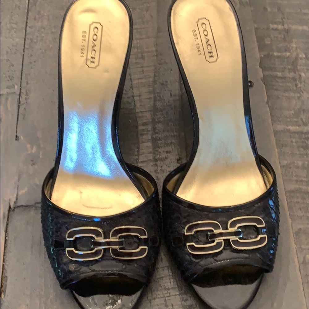 Coach black heels size 10